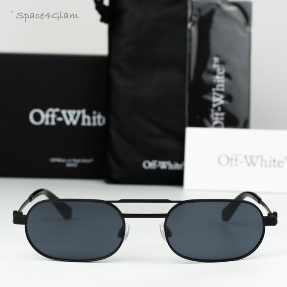 Off-White Women Sunglasses Black Grey Oval OERI123 VAIDEN 1007 NEW AUTHENTIС main image 4